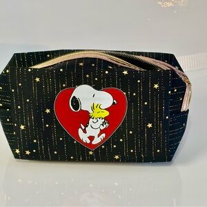 Snoopy and Woodstock Black Cosmetic Bag